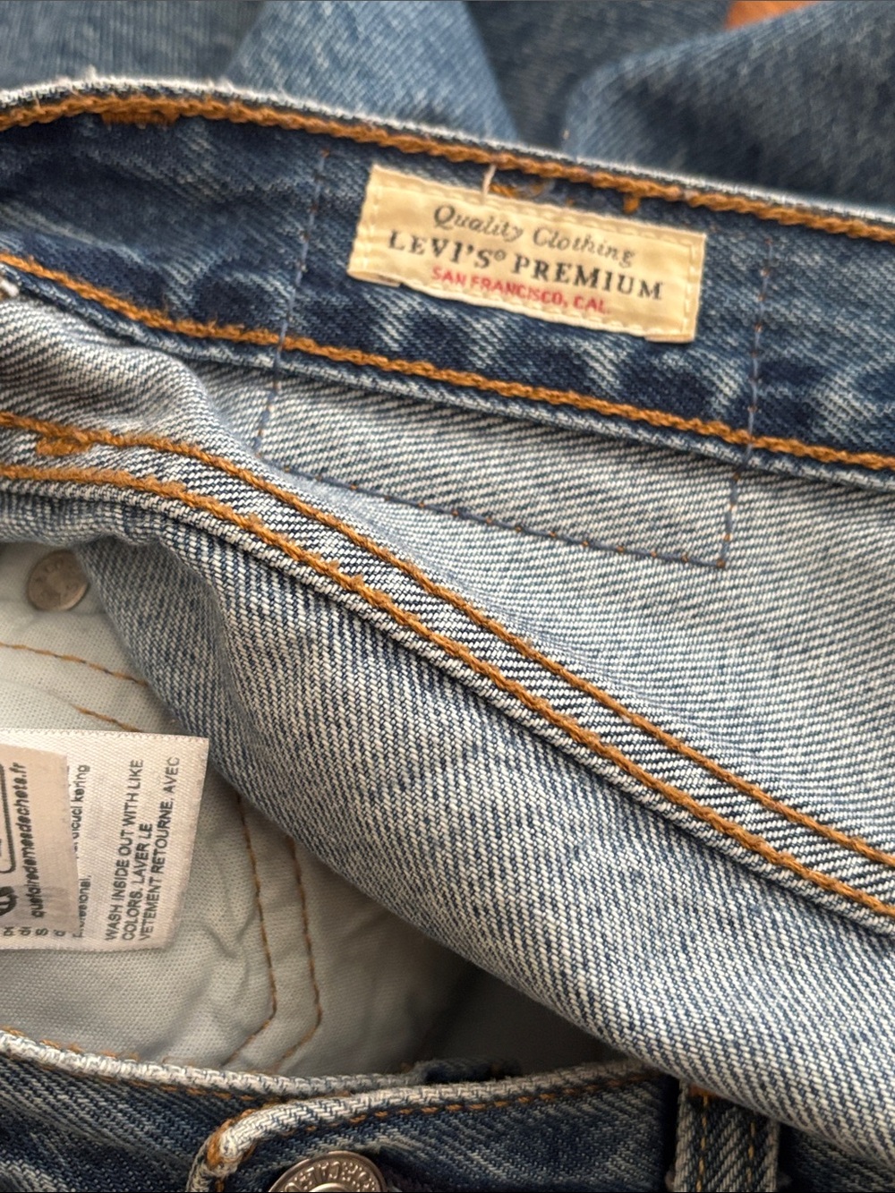 Levi's Straight Leg Blue Denim Jeans - Picture 6 of 8